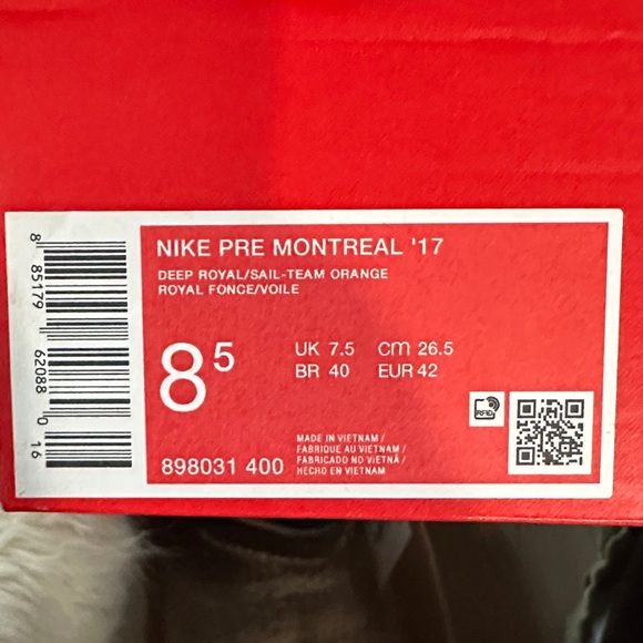 Nike Pre Montreal ‘17 Blue and Orange Men's Sneakers - Picture 7 of 7